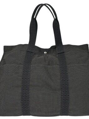 Hermes Gray Canvas Herline Tote TGM Handbag 188940